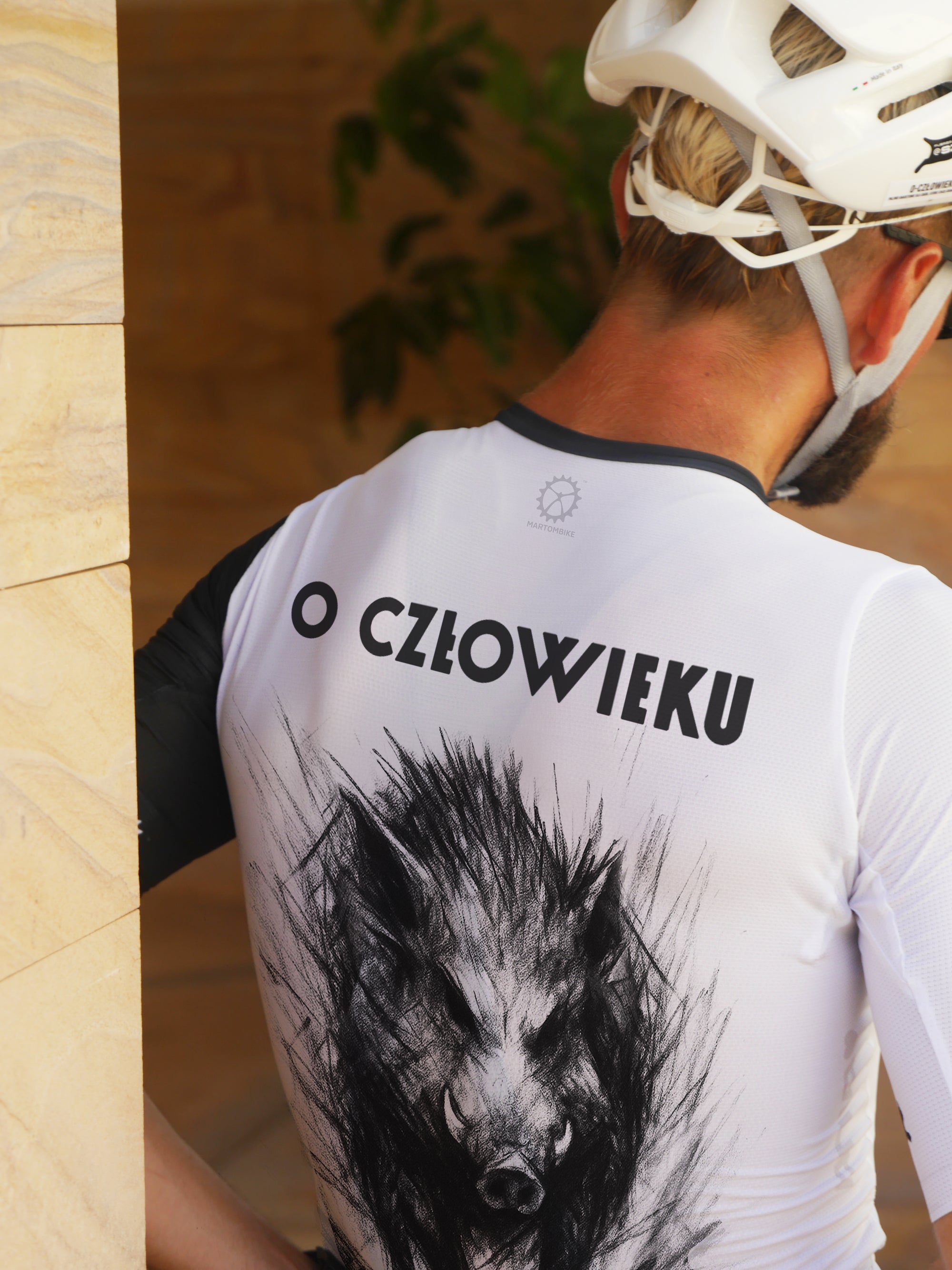 Koszulka rowerowa O CZŁOWIEKU – model GIRO 217 – BIAŁA