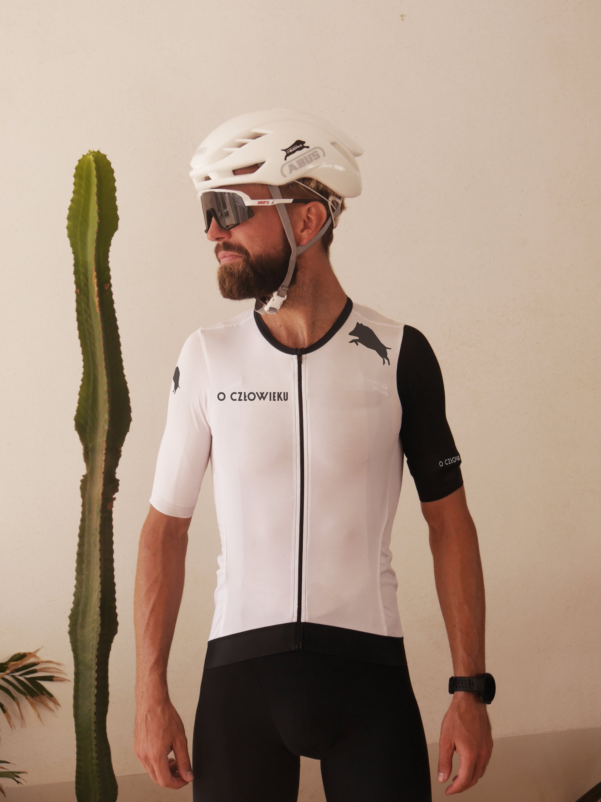 Koszulka rowerowa O CZŁOWIEKU – model GIRO 217 – BIAŁA